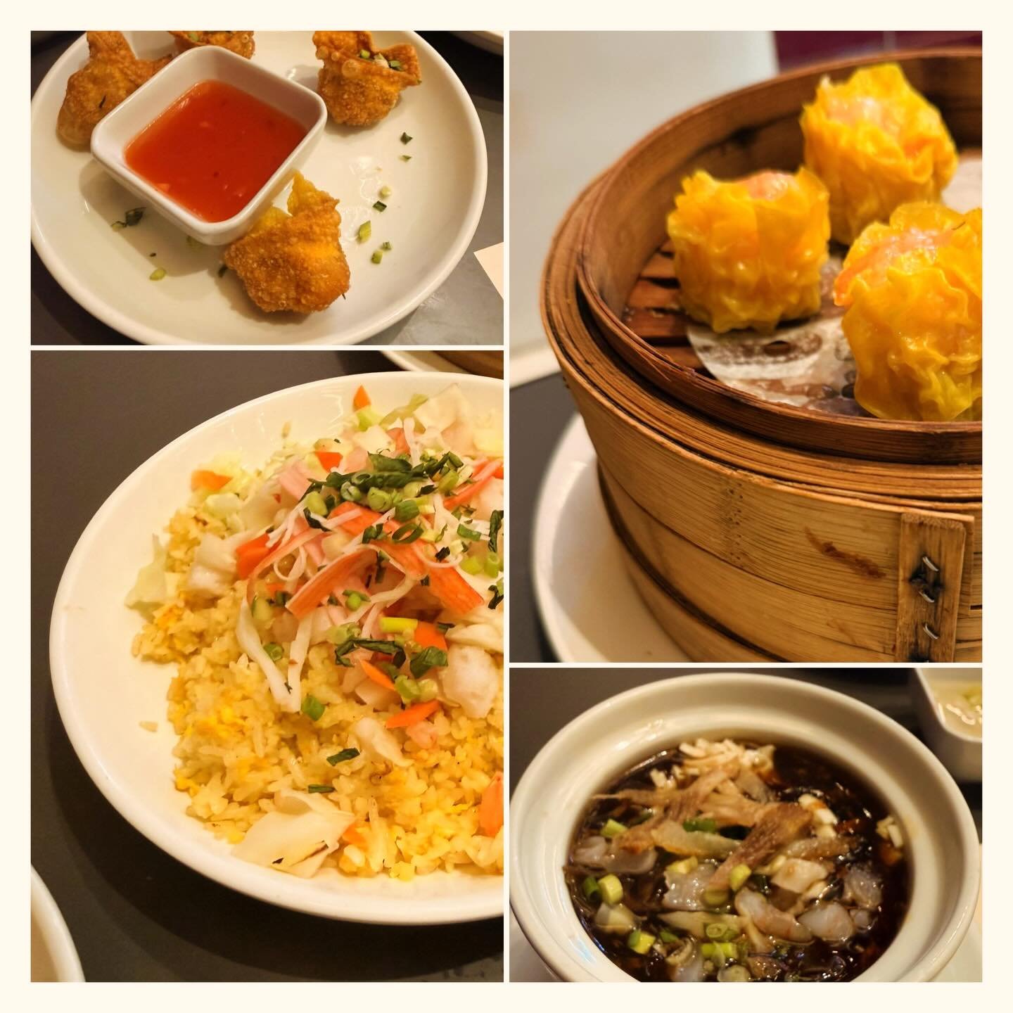 Siomai. Dumplings. Seafood Fried Rice. Hot & Sour Soup. 🥟🥟🥟
